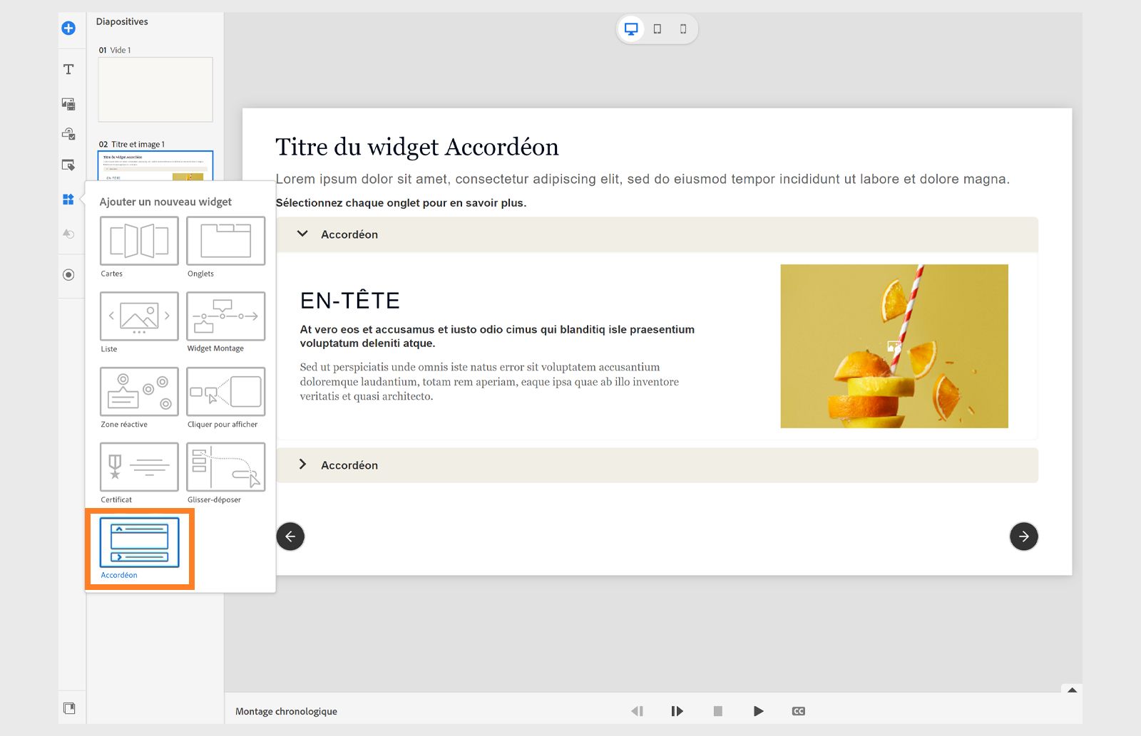 Ajout d’un accordéon