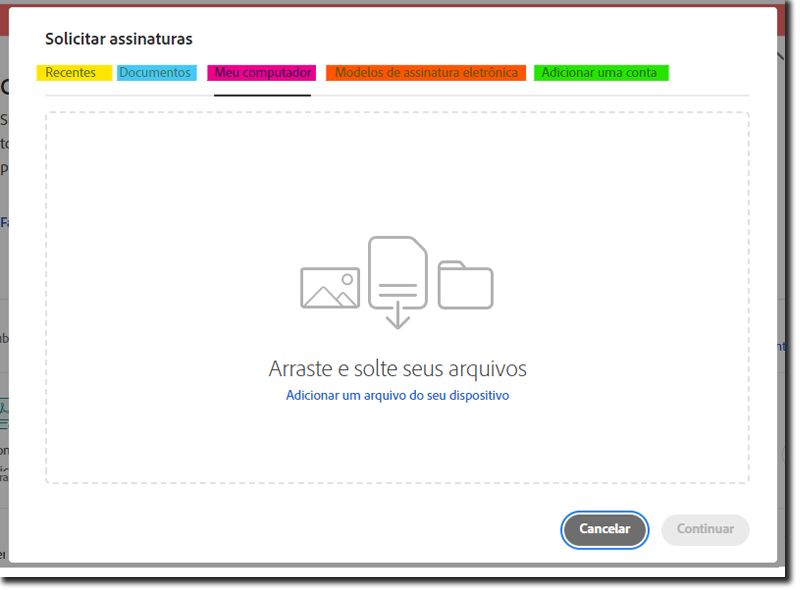 Interface de upload de arquivos