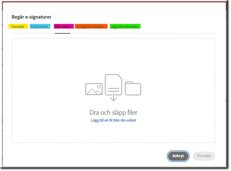 Gränssnitt för filuppladdning