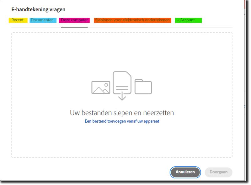 Interface voor bestandsupload