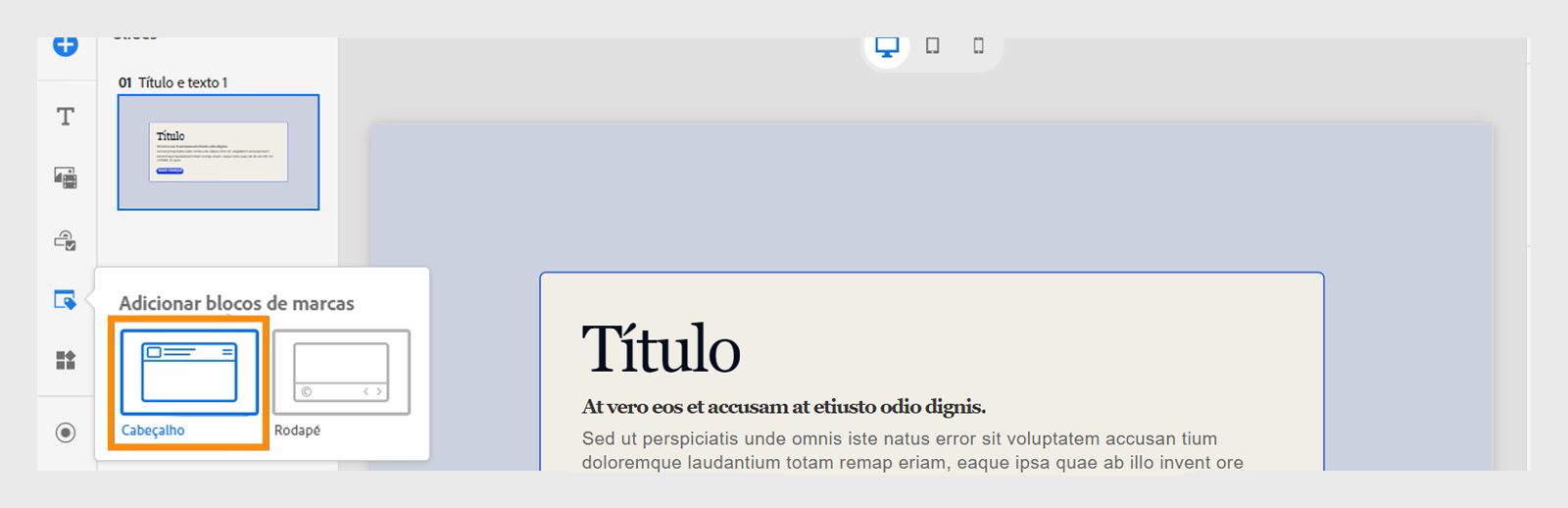 Adicionar um cabeçalho a um slide