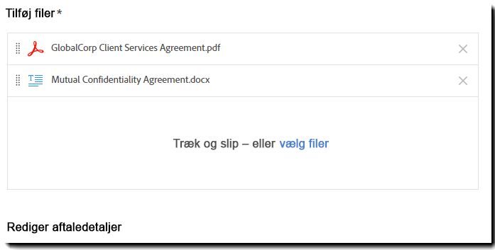 Tilføj filer efter behov