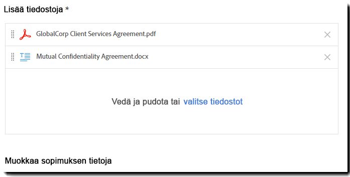 Lisää tiedostoja tarpeen mukaan