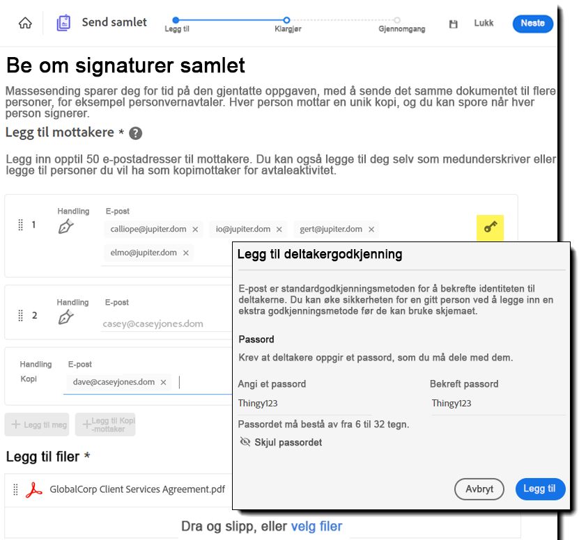 Konfigurerte deltakere