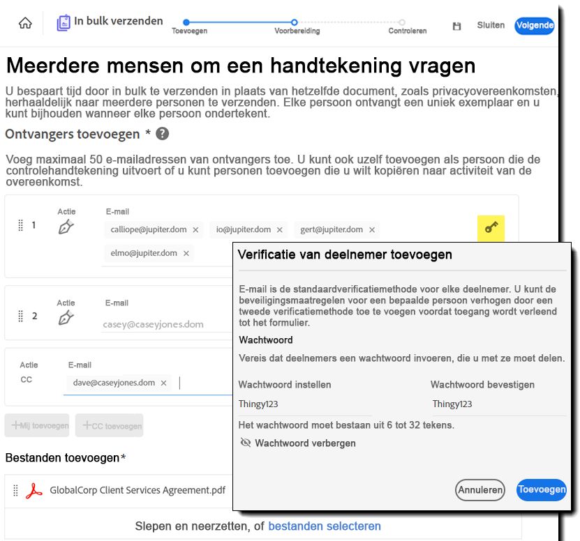 Geconfigureerde deelnemers