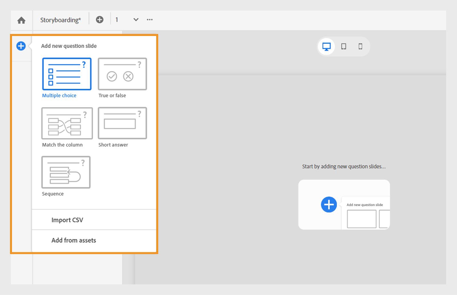 Add questions to a question pool