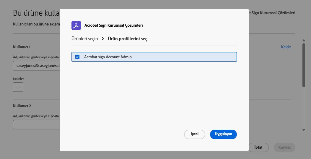 Genişletilmiş Ürün menüsü