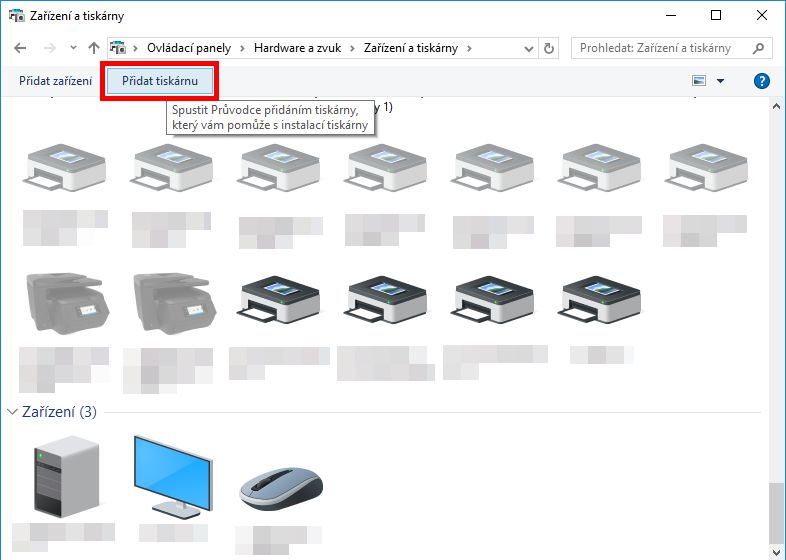Jak ručně přidat tiskárnu?