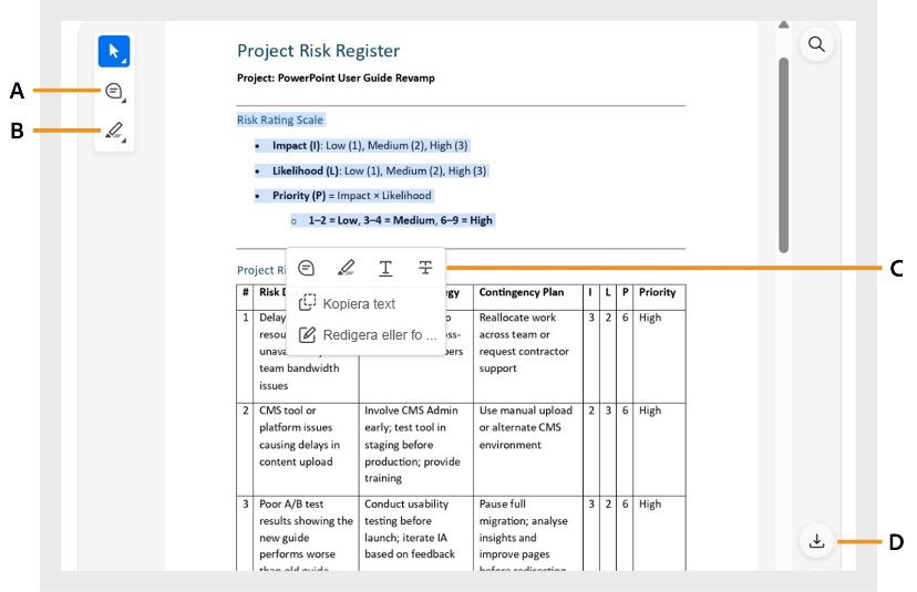 adobe acrobat Connector i ChatGPT-förhandsgranskningswidgeten visar den bearbetade filen med redigera- och hämta-options.