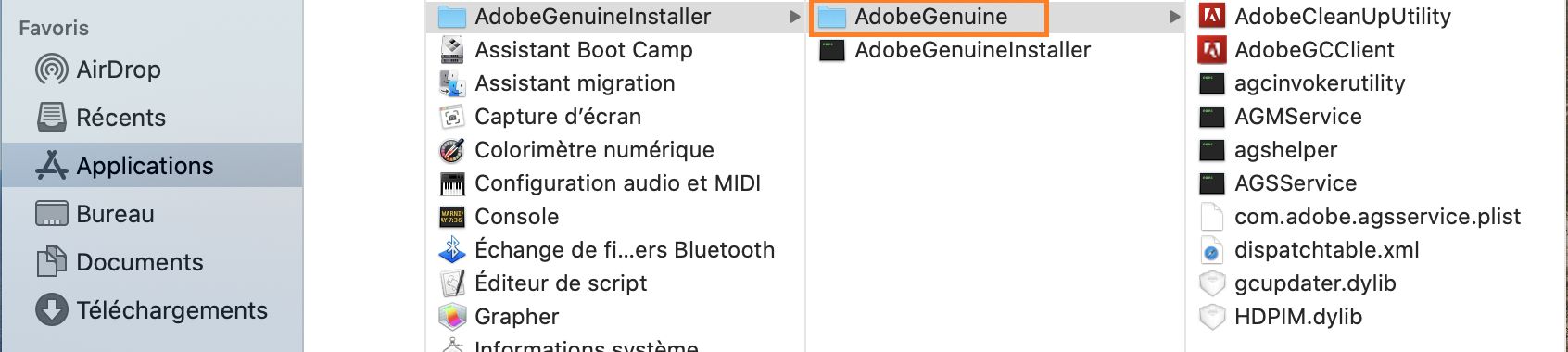 Fichier de l’utilitaire de nettoyage d’Adobe