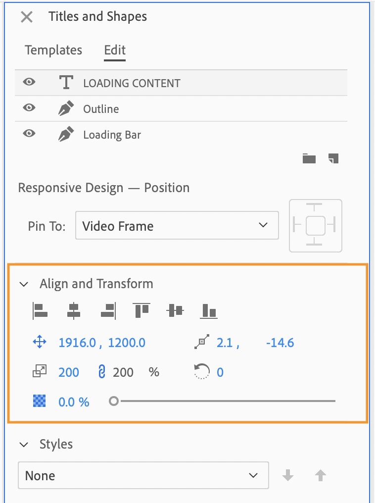 Toggle animation for graphic layers