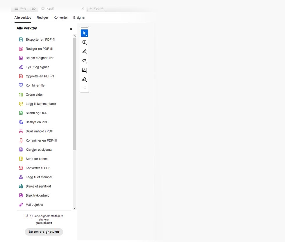 Alle verktøy-menyen