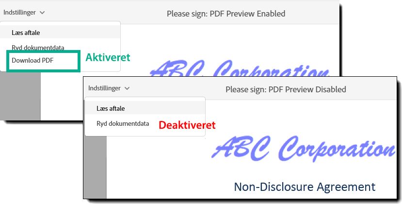 Tillad forhåndsvisning af PDF-fil for webformularen