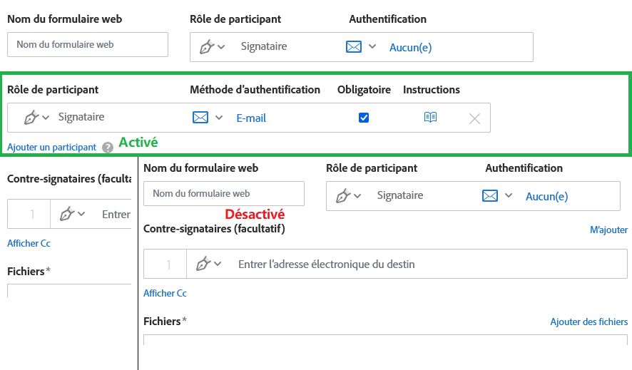 Interface Autoriser d’autres participants
