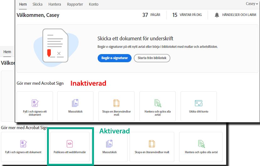 Tillåt användning av webbformuläreffekter på startsidan