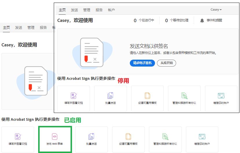 允许在主页上使用 Web 表单效果