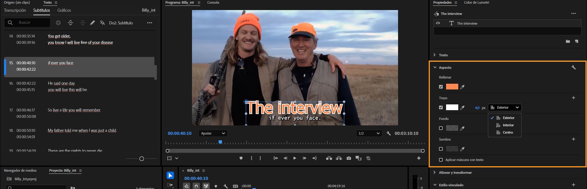 Edite el aspecto de su título o gráfico utilizando la pestaña Aspecto del panel Propiedades.
