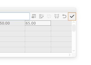 Anvend de værdier, du har indtastet i vinduet Diagramdata