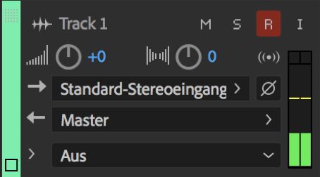 Vorbereiten der Spur für die Aufnahme