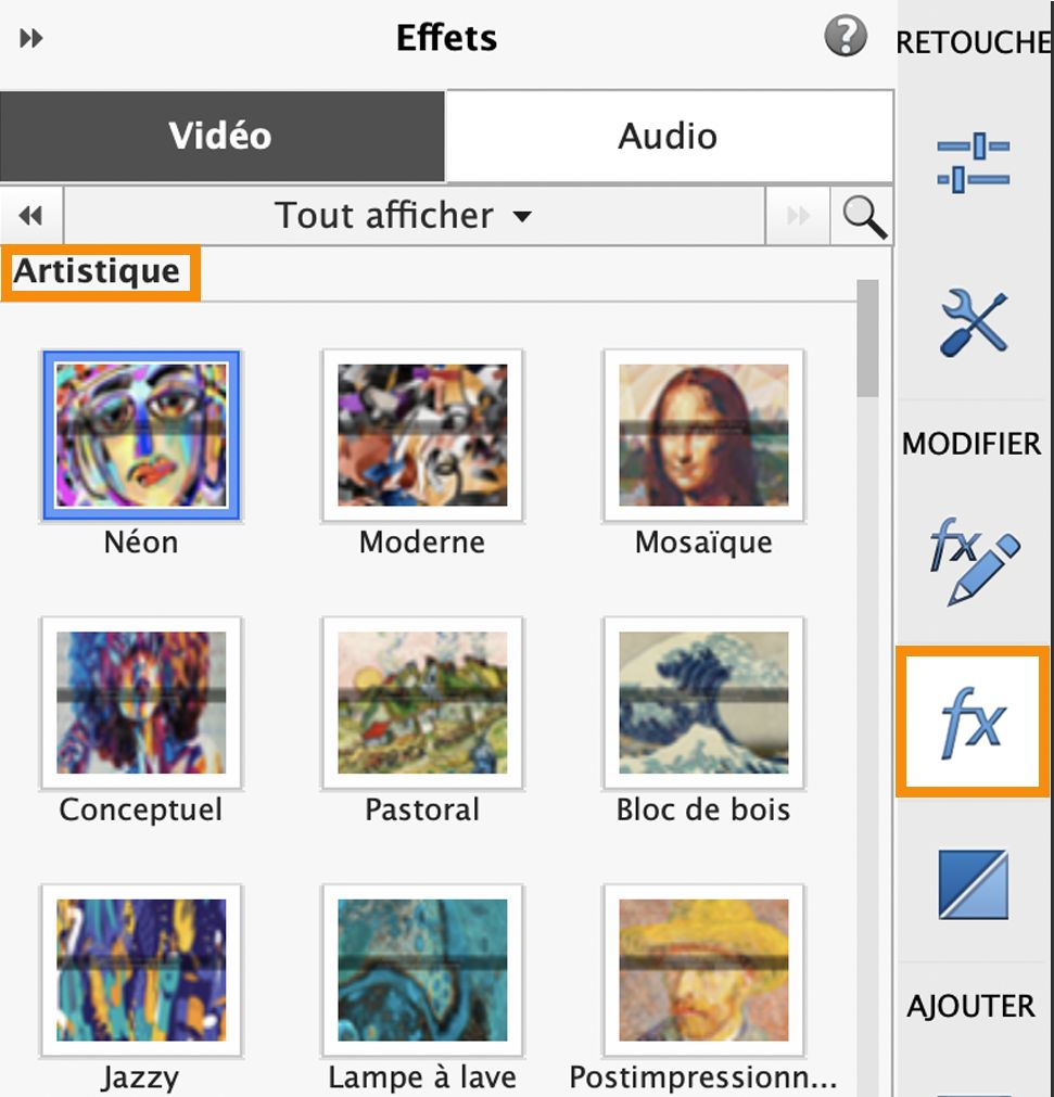 Effets artistiques