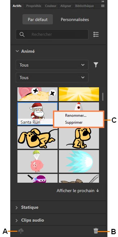 Téléchargement des éléments