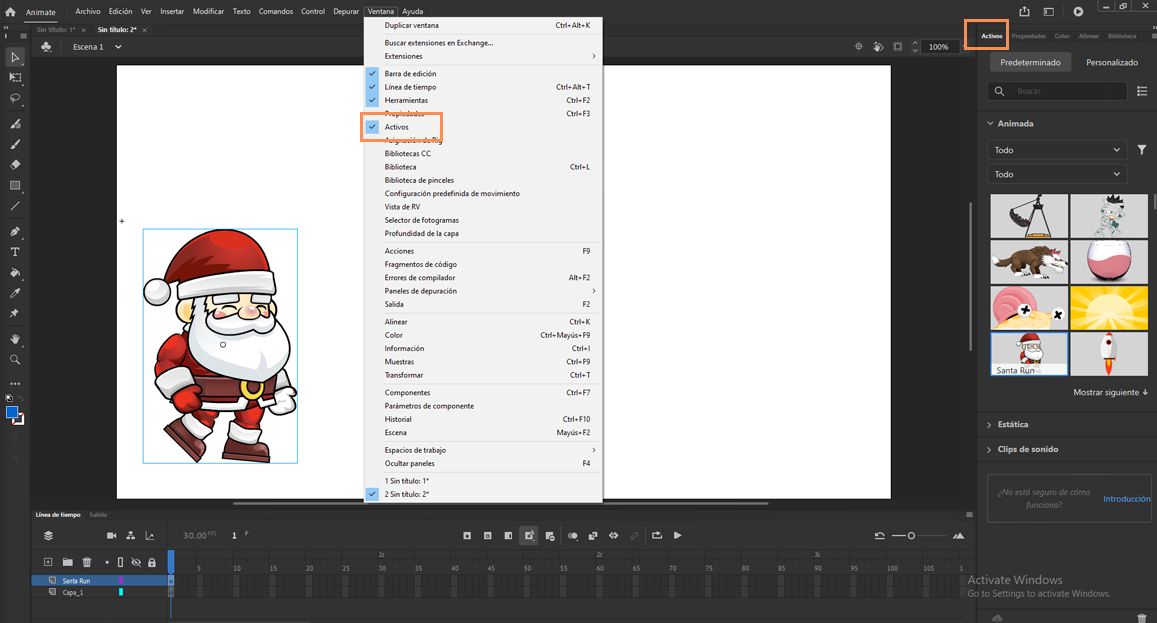 Ubicación del panel de Recursos
