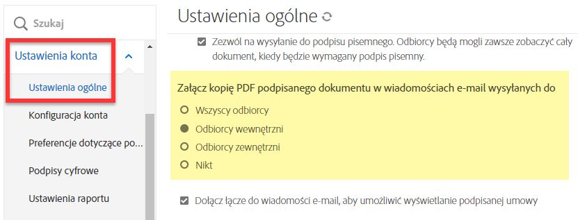 Załączony plik PDF w elementach sterujących wiadomości e-mail