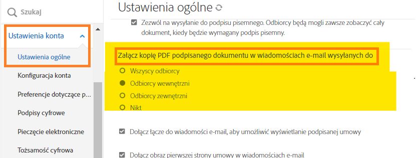 Załączony plik PDF w elementach sterujących wiadomości e-mail