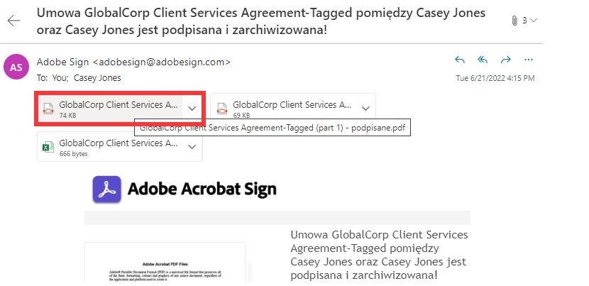 Załączony plik PDF w wiadomości e-mail