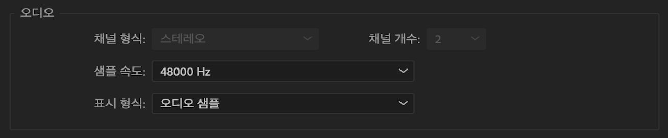 Premiere Pro의 오디오 시퀀스 설정
