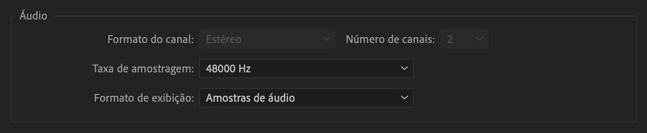 Configurações de sequência de áudio no Premiere Pro