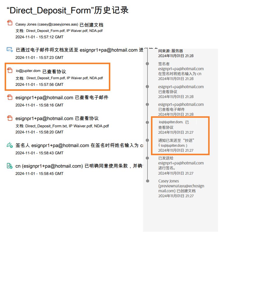 “审核报告”和“活动日志”，其中突出显示了抄送方通知。