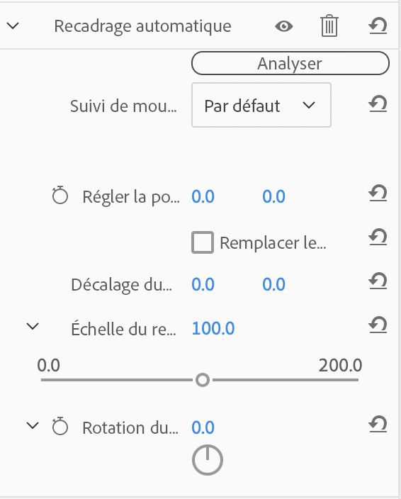 Recadrage automatique