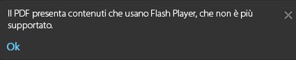 Messaggio visualizzato se Flash Player è installato