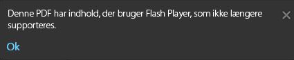 Besked, når Flash Player er installeret
