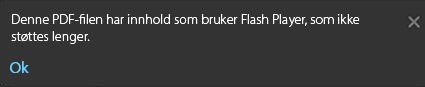 Melding når Flash Player er installert