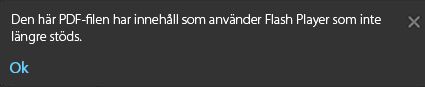 Meddelande om Flash Player finns installerat