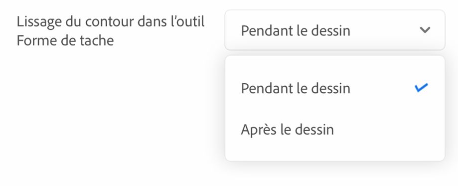 Lissage du contour dans le pinceau Forme de tache