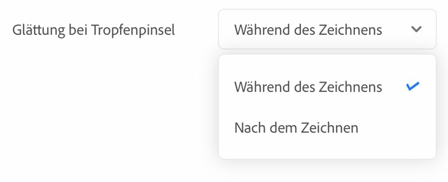 Glättung beim Tropfenpinsel
