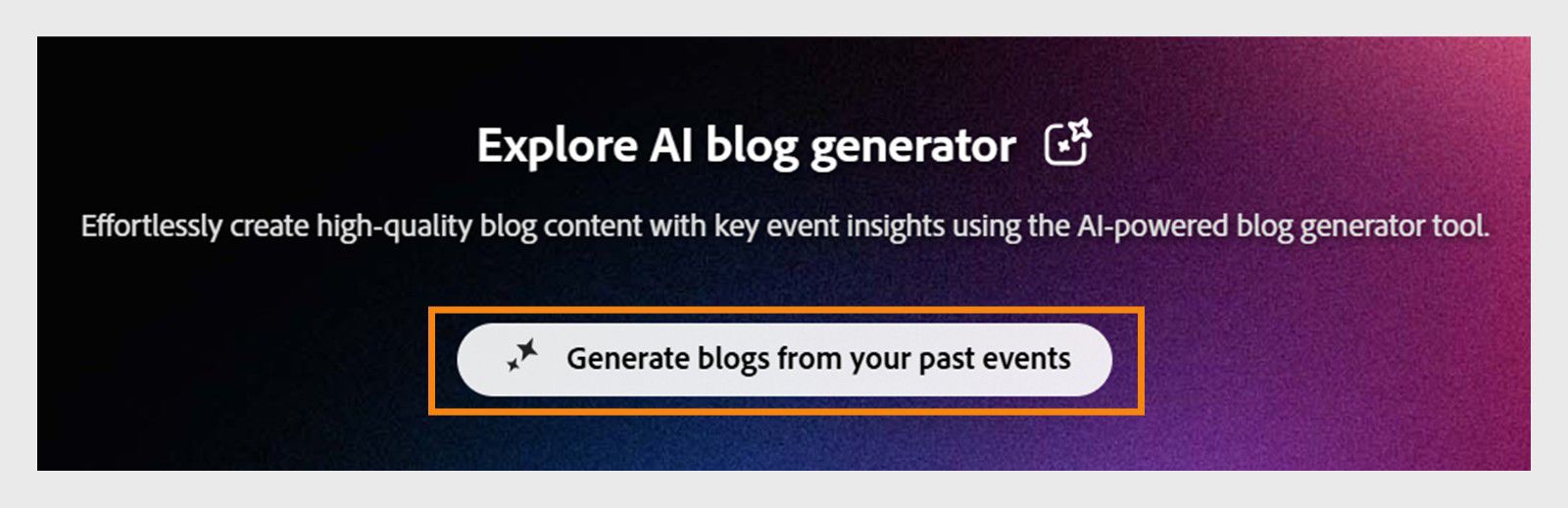 Generate blogs from Adobe Connect Central homepage