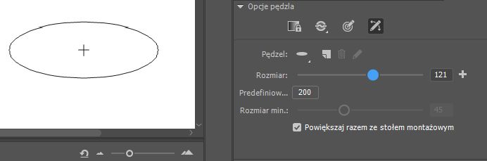 Suwak rozmiaru pędzla — aktywny podgląd
