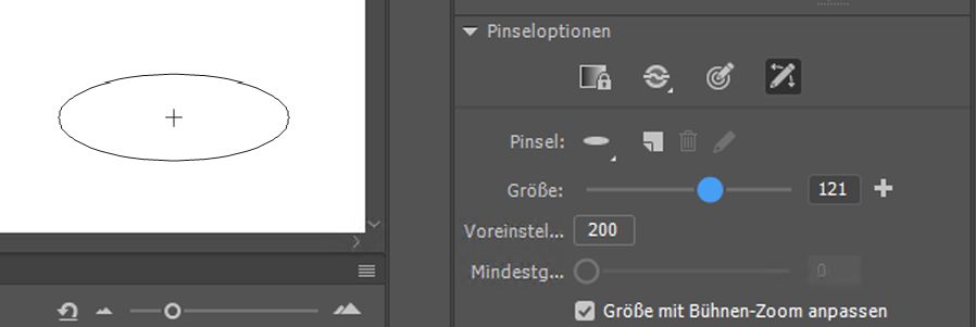 Pinselgrößen-Regler – Live-Vorschau