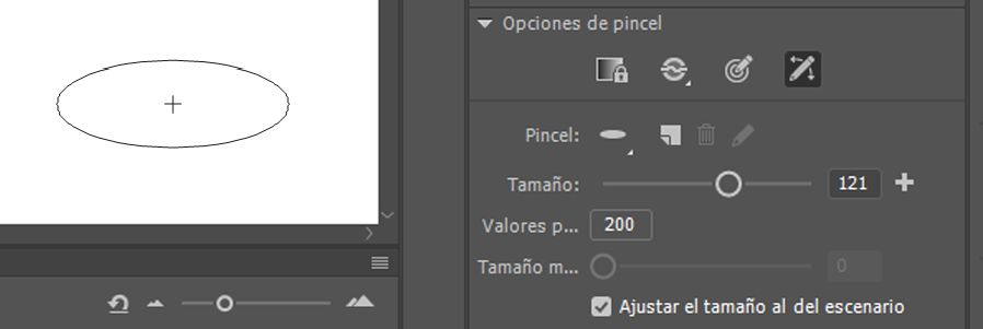 Regulador del tamaño de pincel: vista previa dinámica