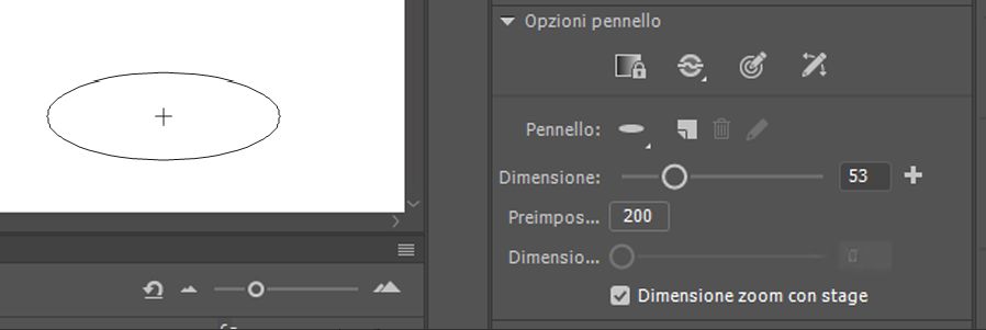 Cursore Dimensione pennello: anteprima dinamica