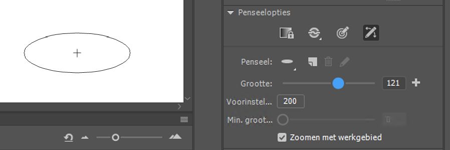 Schuifregelaar voor penseelgrootte – livevoorvertoning