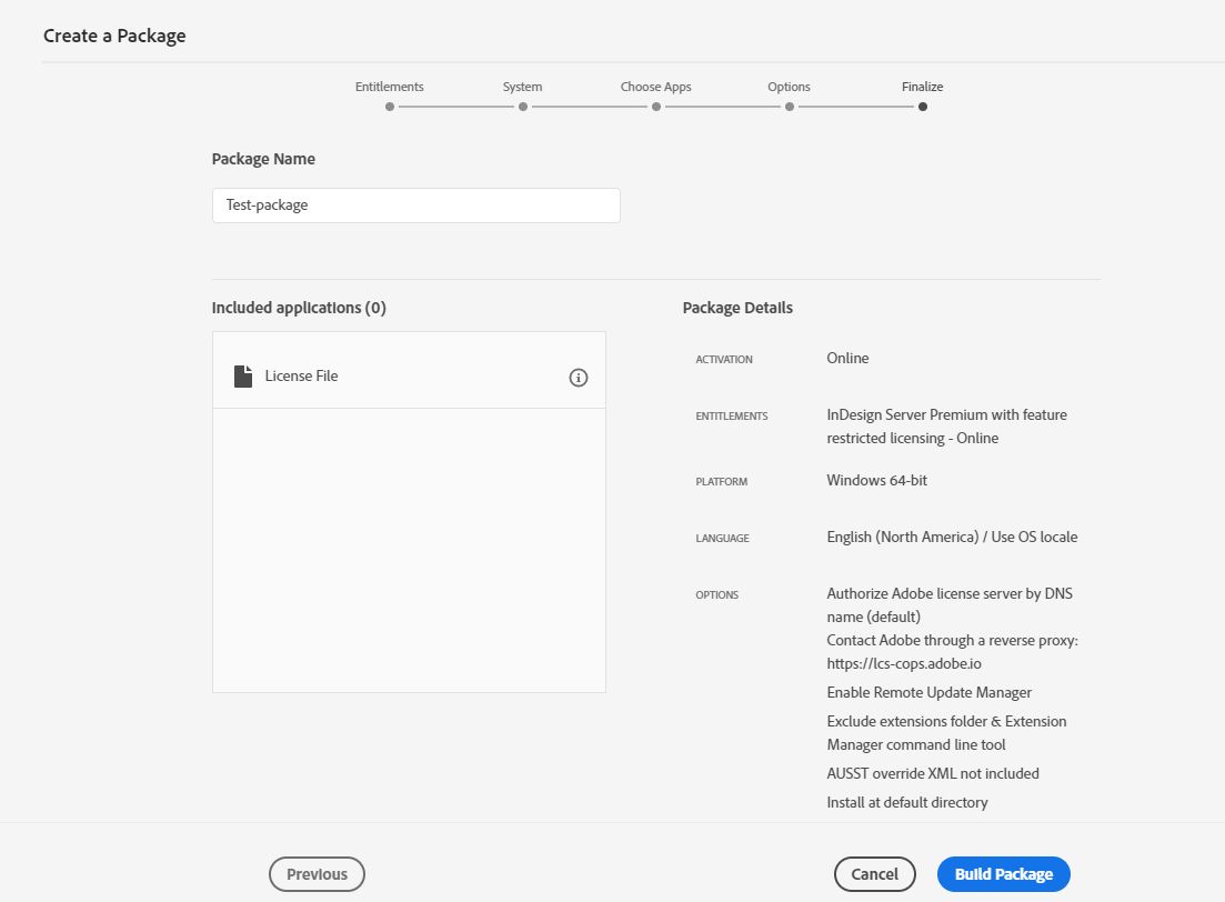Csomag létrehozása