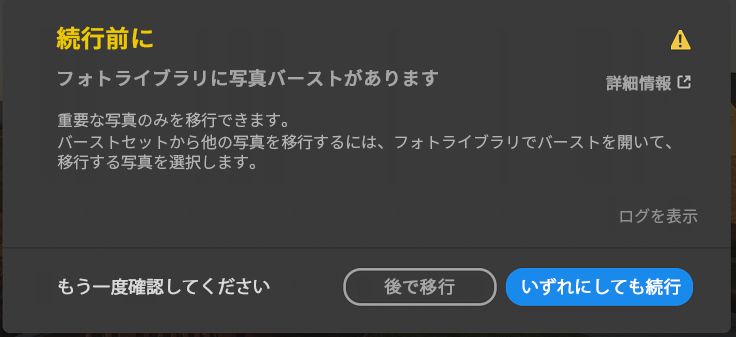 バースト写真が検出されました