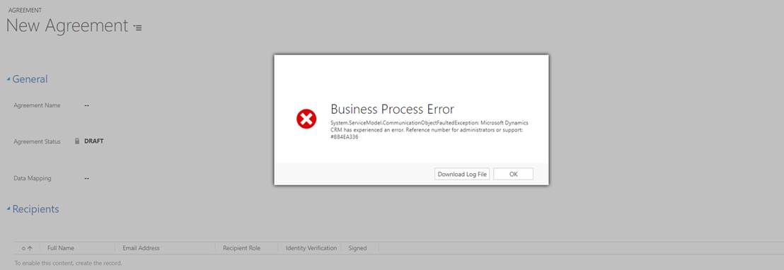 Erreur de processus métier