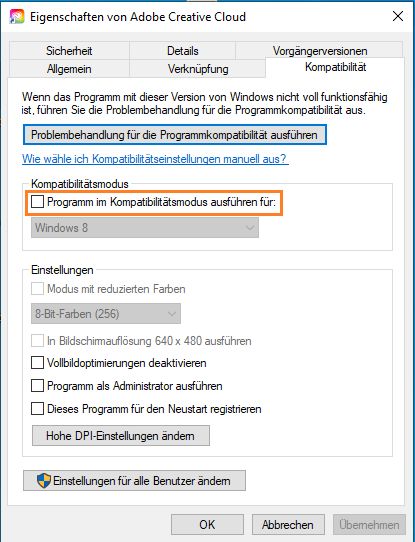 Eigenschaften der CCDA-EXE