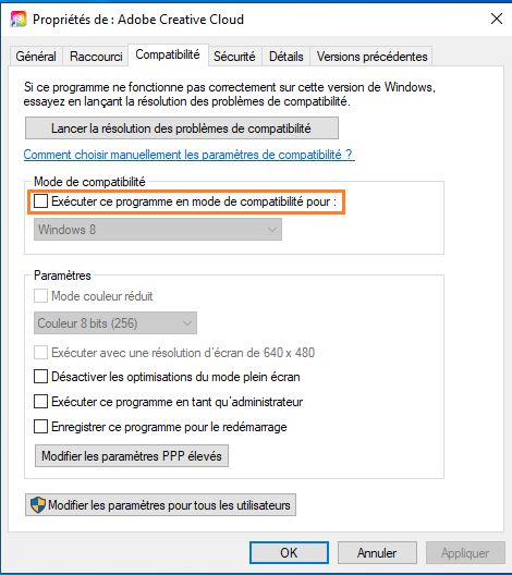 Propriétés de CCDA Exe